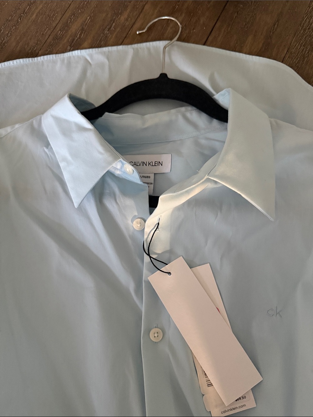 Calvin Klein Men's Pale Blue Button-Front Dress Shirt NWT